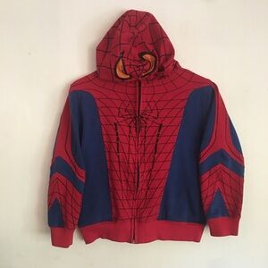Mad Engine Red and Blue Spider-Themed Hoodie: Size 7